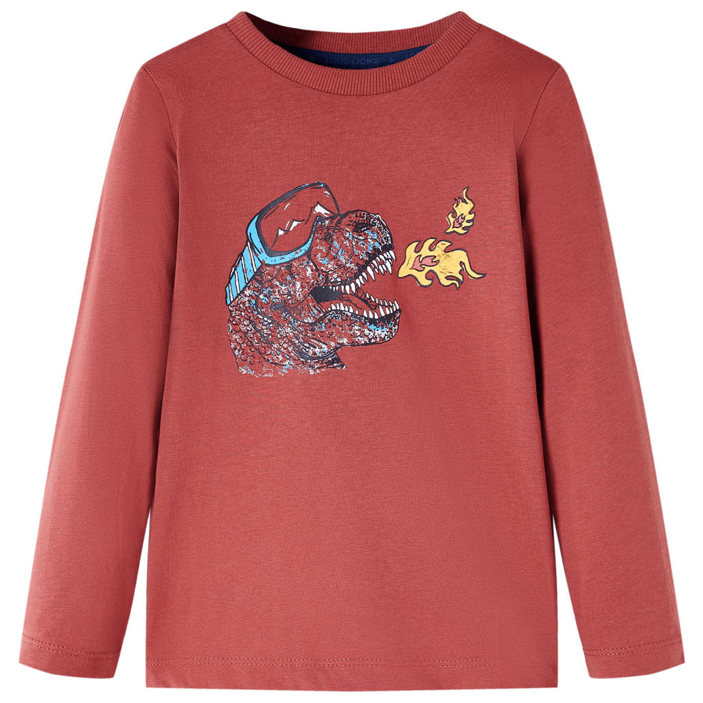 Tricou pentru copii cu mâneci lungi, roșu ars, 92 GartenMobel Dekor