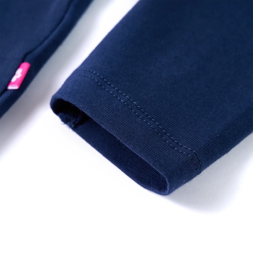 Tricou cu mâneci lungi pentru copii, bleumarin, 128 GartenMobel Dekor