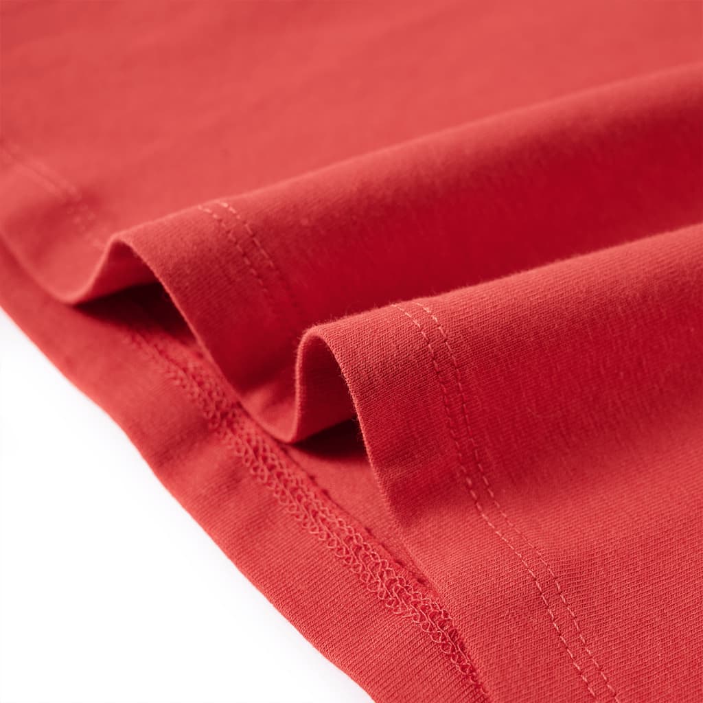 Tricou de copii cu mâneci lungi, roșu ars, 128 GartenMobel Dekor