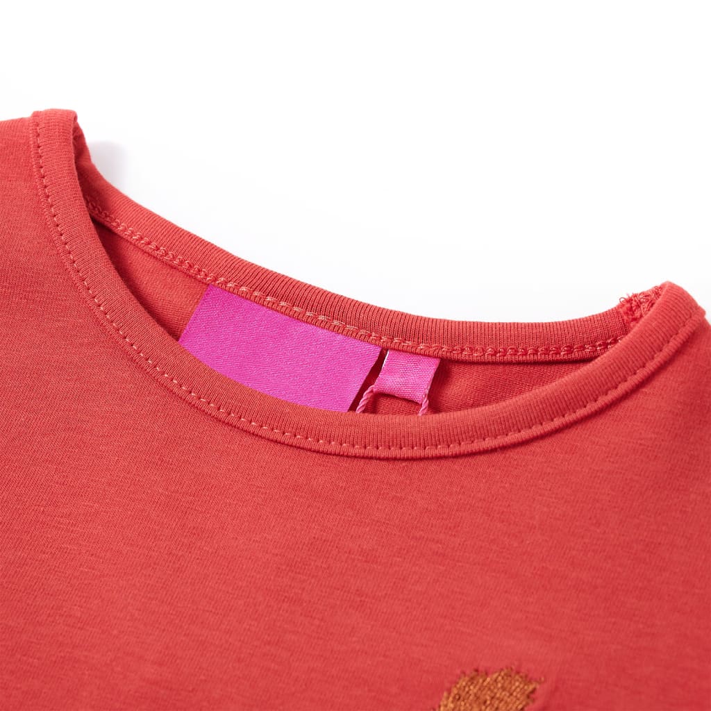 Tricou de copii cu mâneci lungi, roșu ars, 140 GartenMobel Dekor