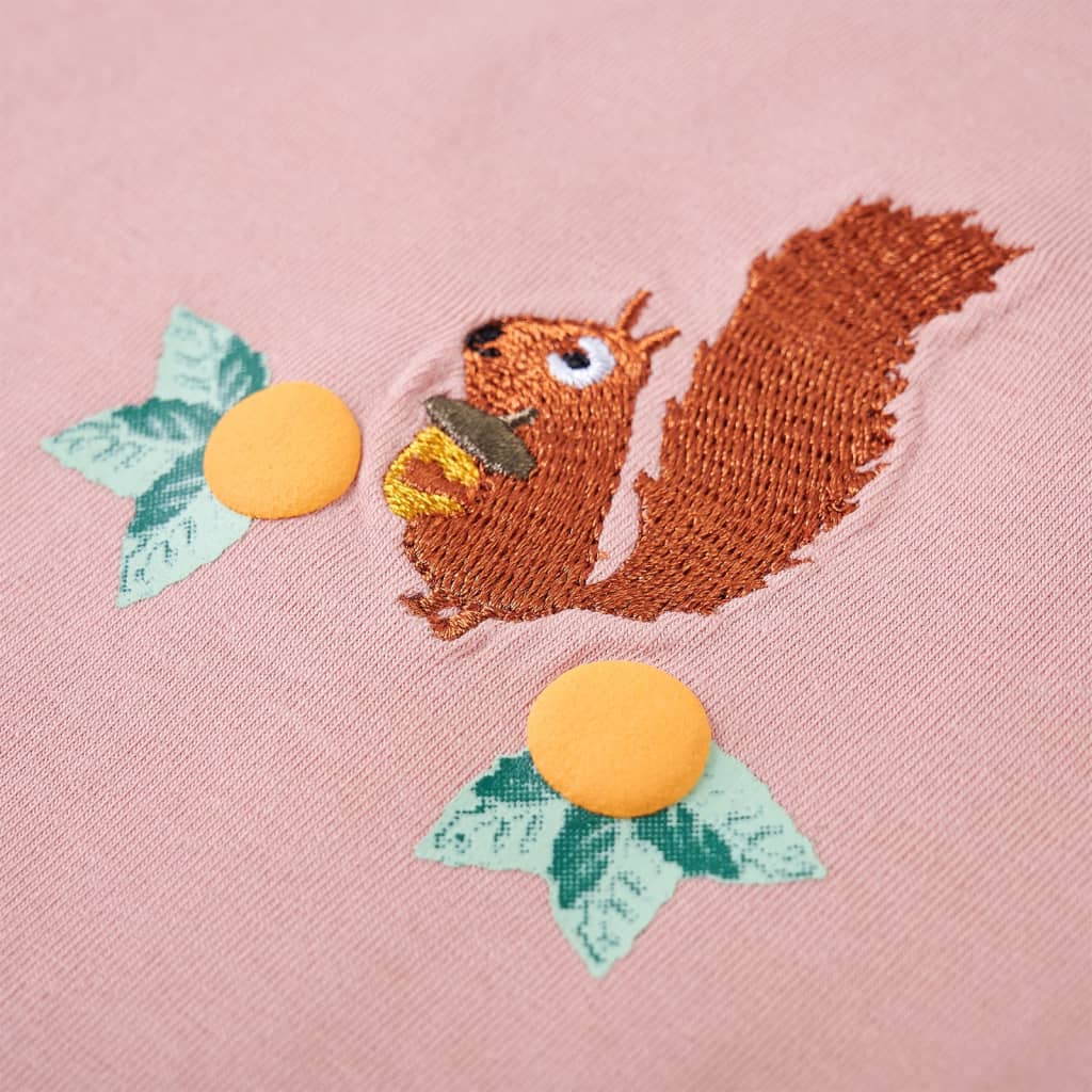 Tricou de copii cu mâneci lungi, roz deschis, 104 GartenMobel Dekor