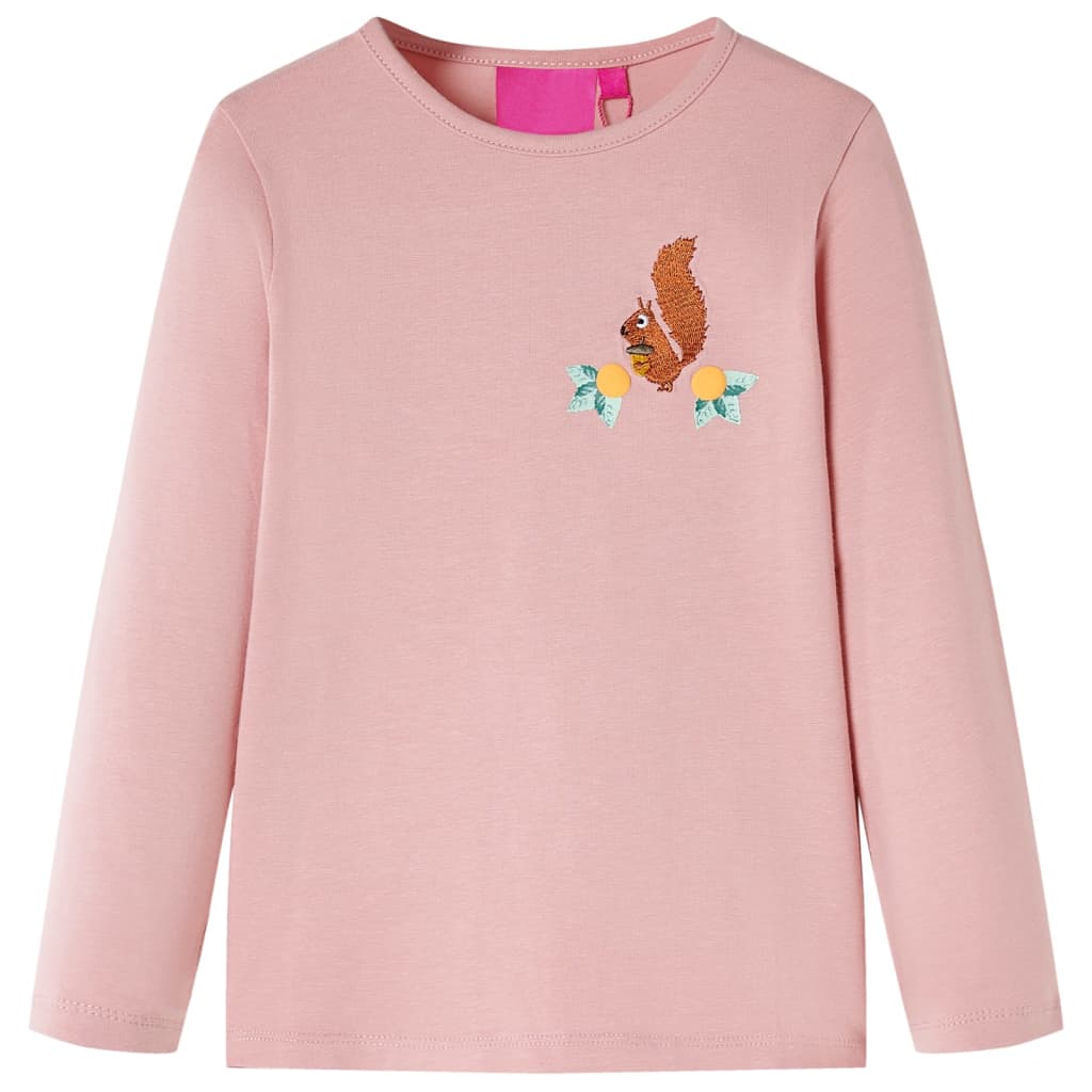 Tricou de copii cu mâneci lungi, roz deschis, 116 GartenMobel Dekor