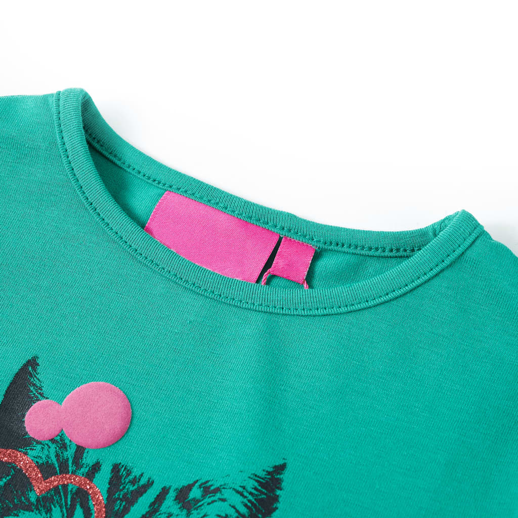 Tricou de copii cu mâneci lungi, verde aprins, 104 GartenMobel Dekor