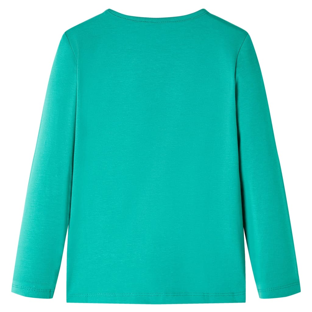Tricou de copii cu mâneci lungi, verde aprins, 92 GartenMobel Dekor