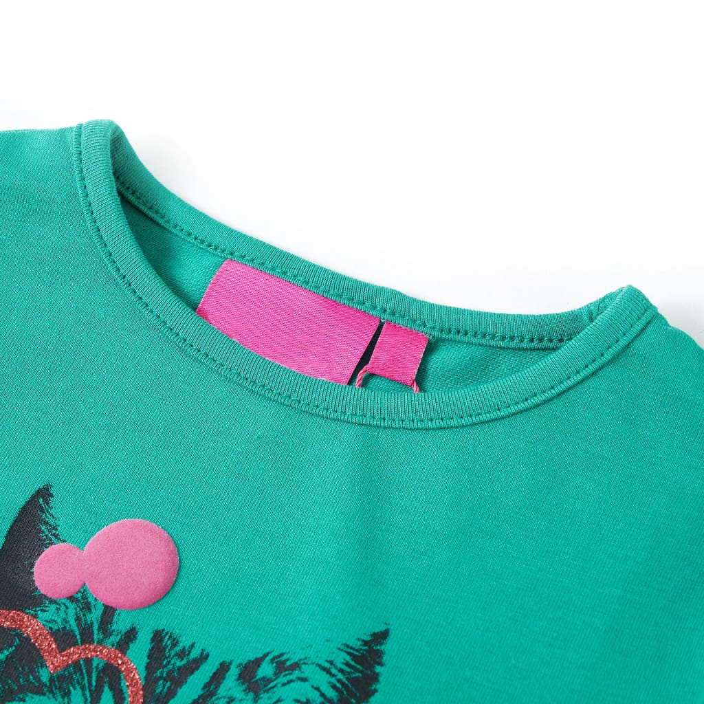 Tricou de copii cu mâneci lungi, verde aprins, 92 GartenMobel Dekor
