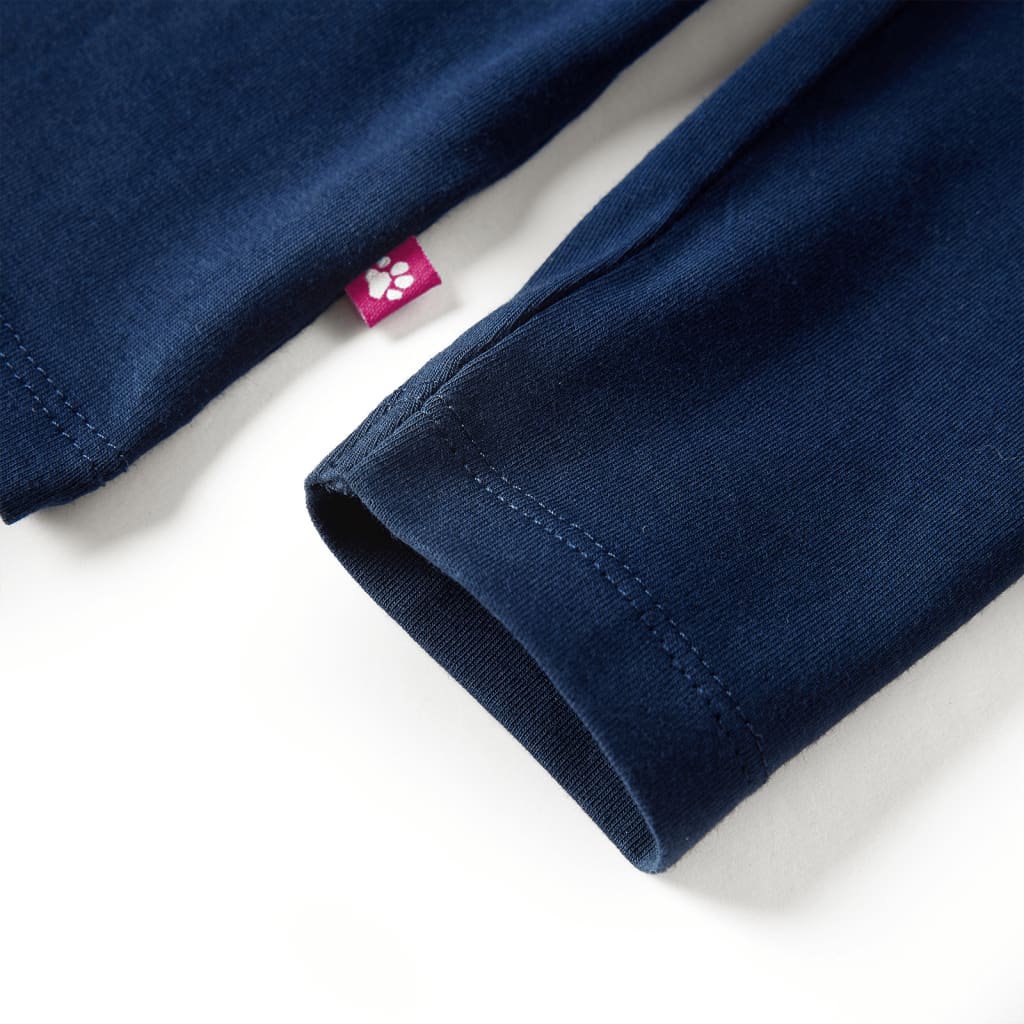 Tricou pentru copii cu mâneci lungi, bleumarin, 104 GartenMobel Dekor