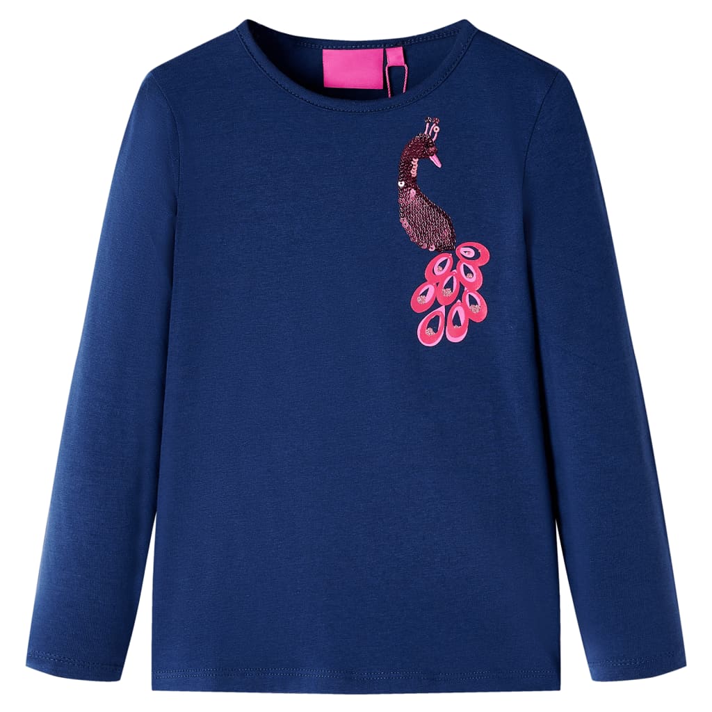 Tricou pentru copii cu mâneci lungi, bleumarin, 92 GartenMobel Dekor