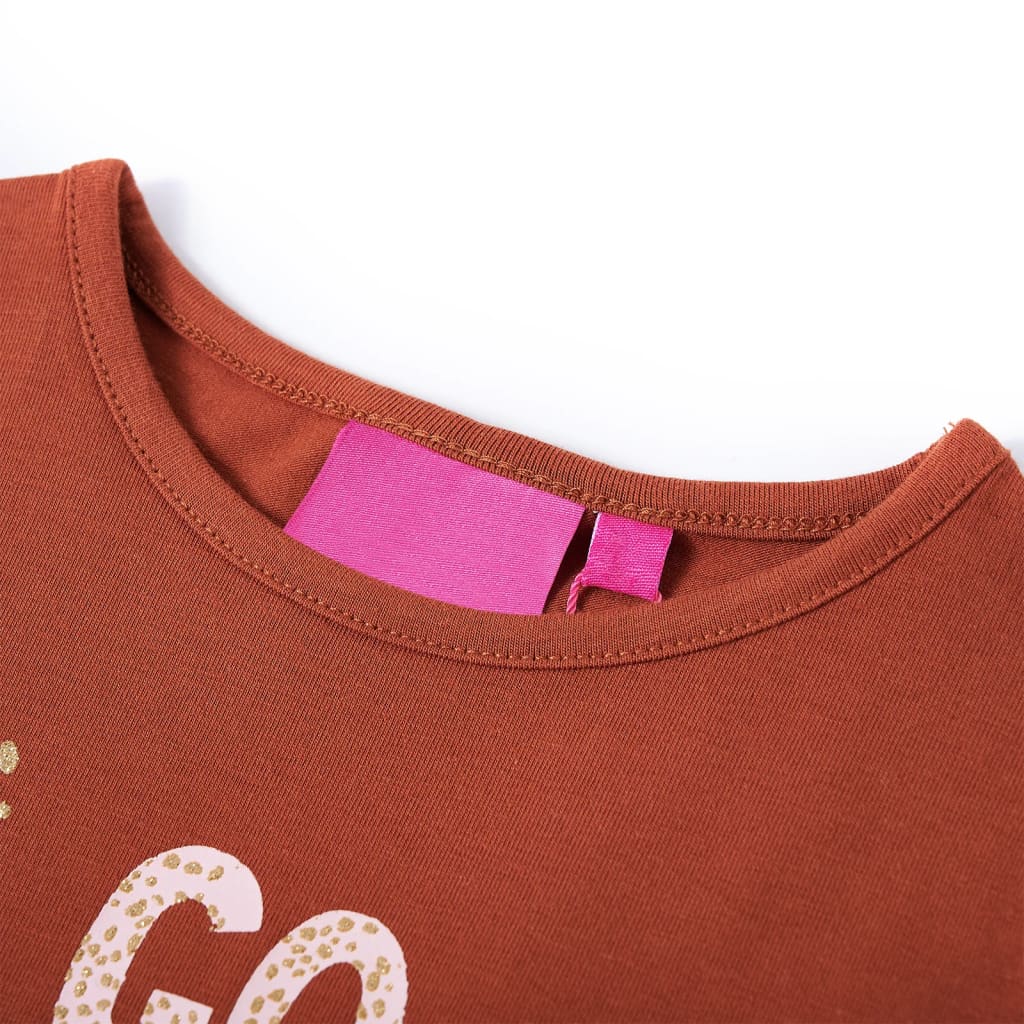 Tricou pentru copii cu mâneci lungi, coniac, 104 GartenMobel Dekor