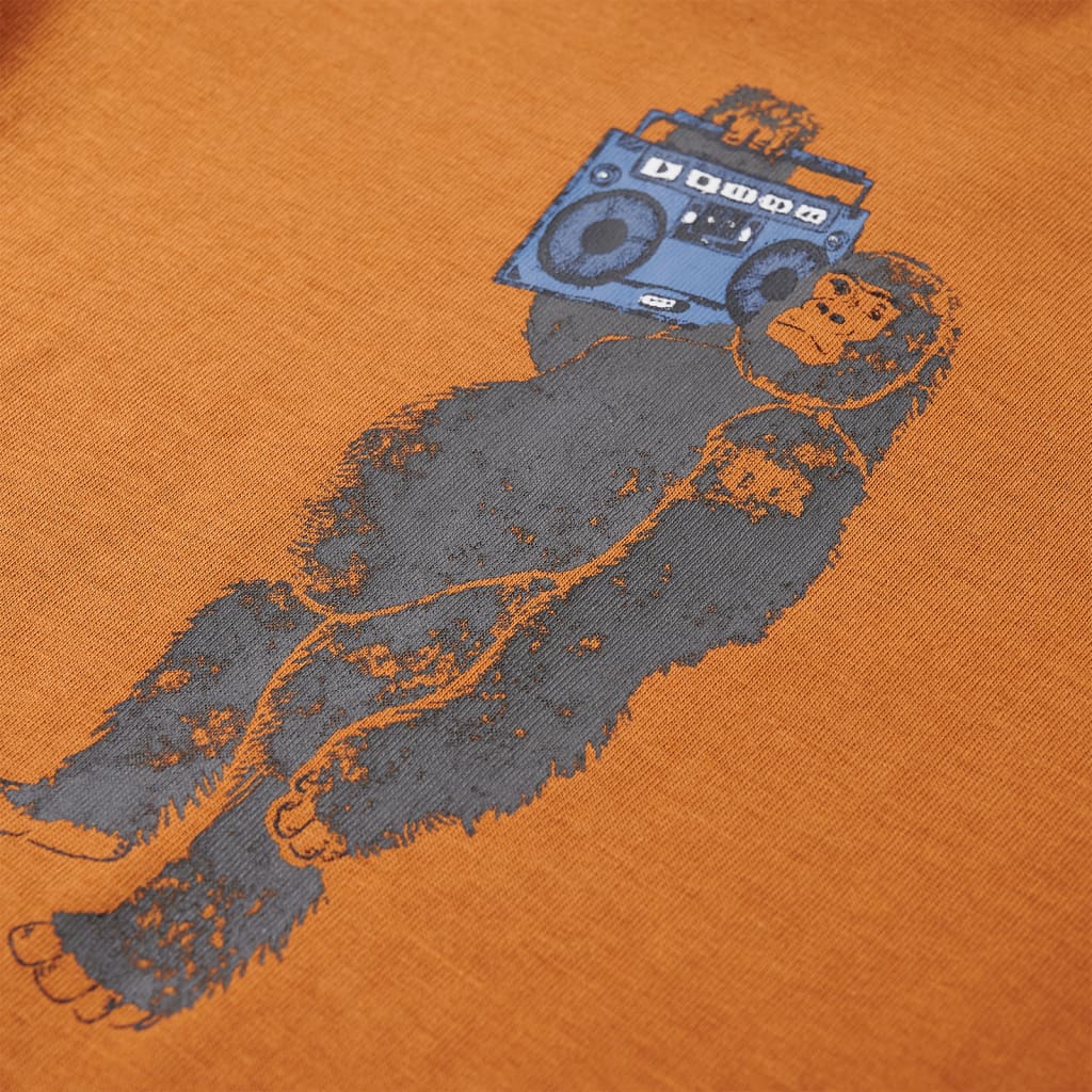 Tricou pentru copii cu mâneci lungi, ocru închis, 116 GartenMobel Dekor