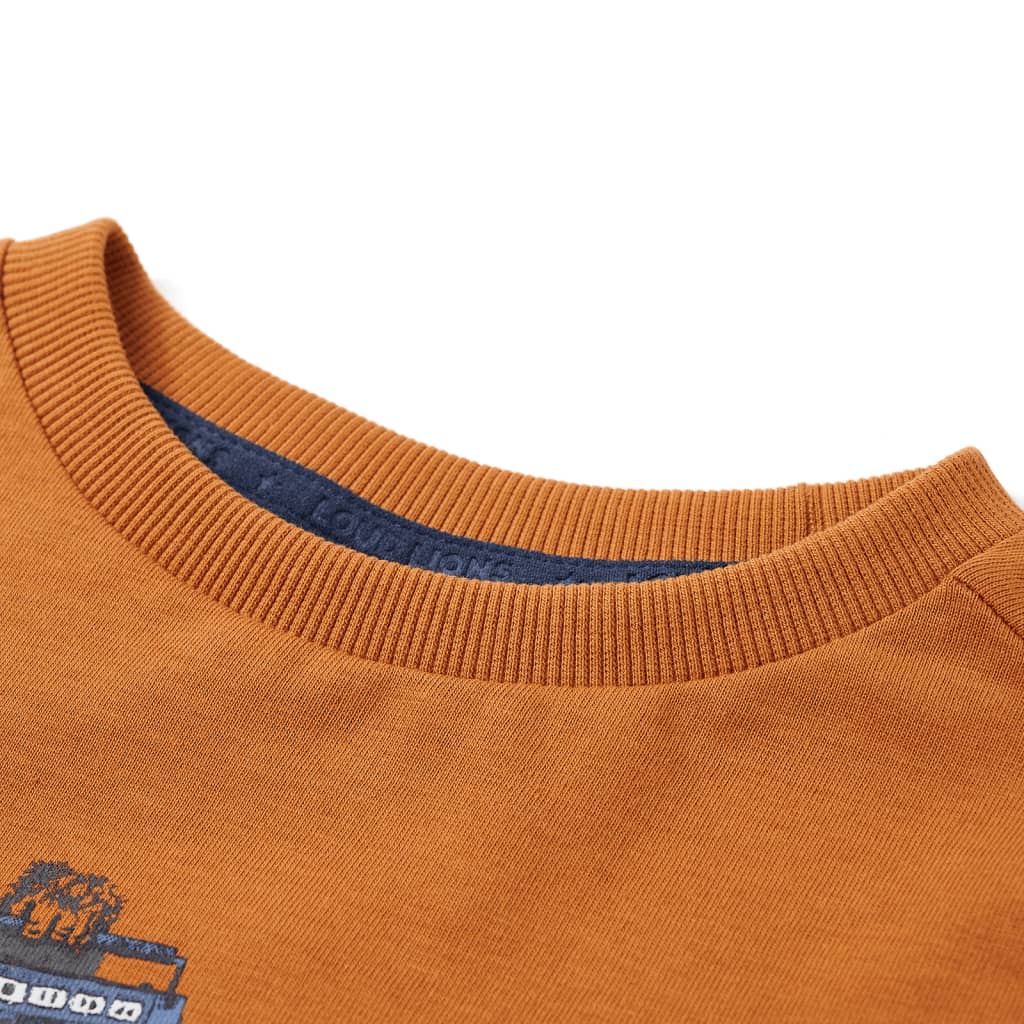 Tricou pentru copii cu mâneci lungi, ocru închis, 116 GartenMobel Dekor