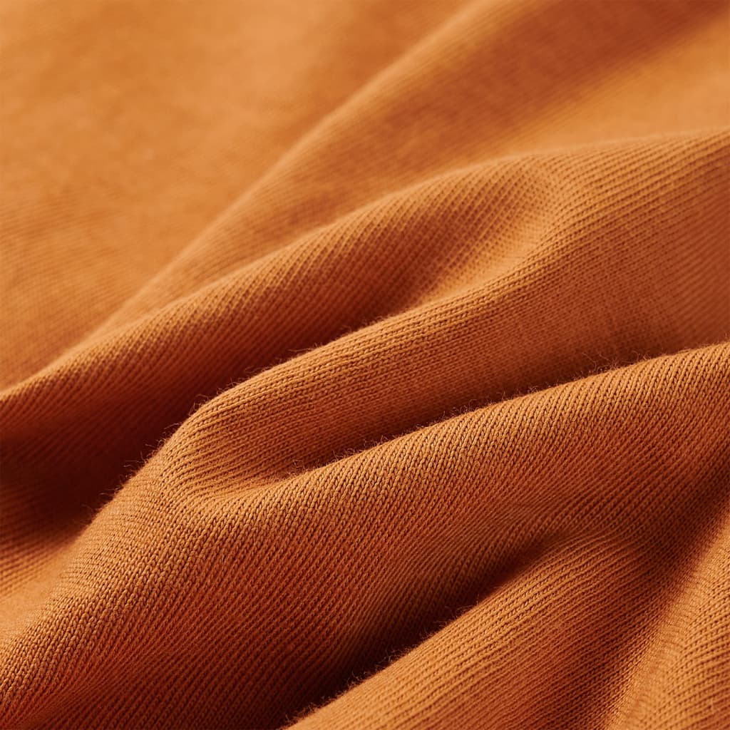 Tricou pentru copii cu mâneci lungi, ocru închis, 116 GartenMobel Dekor
