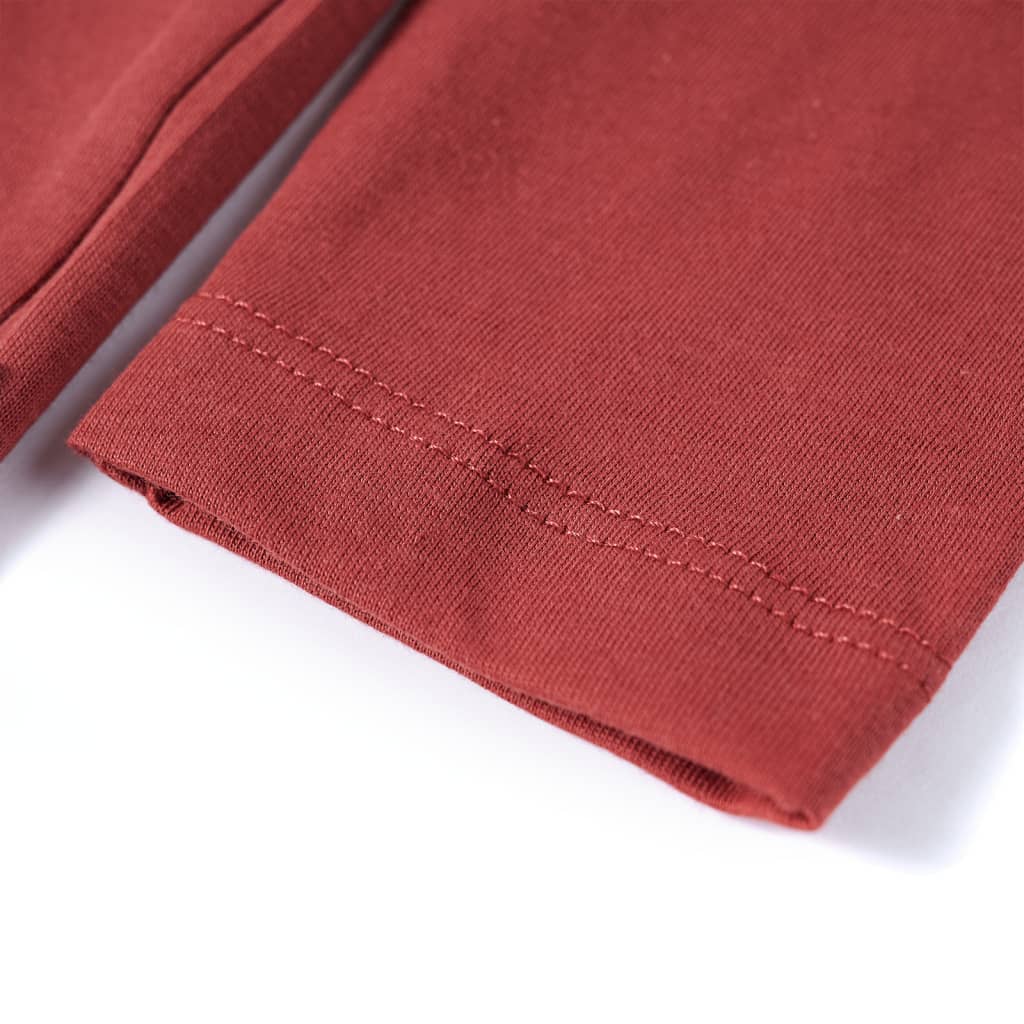 Tricou pentru copii cu mâneci lungi, roșu ars, 140 GartenMobel Dekor