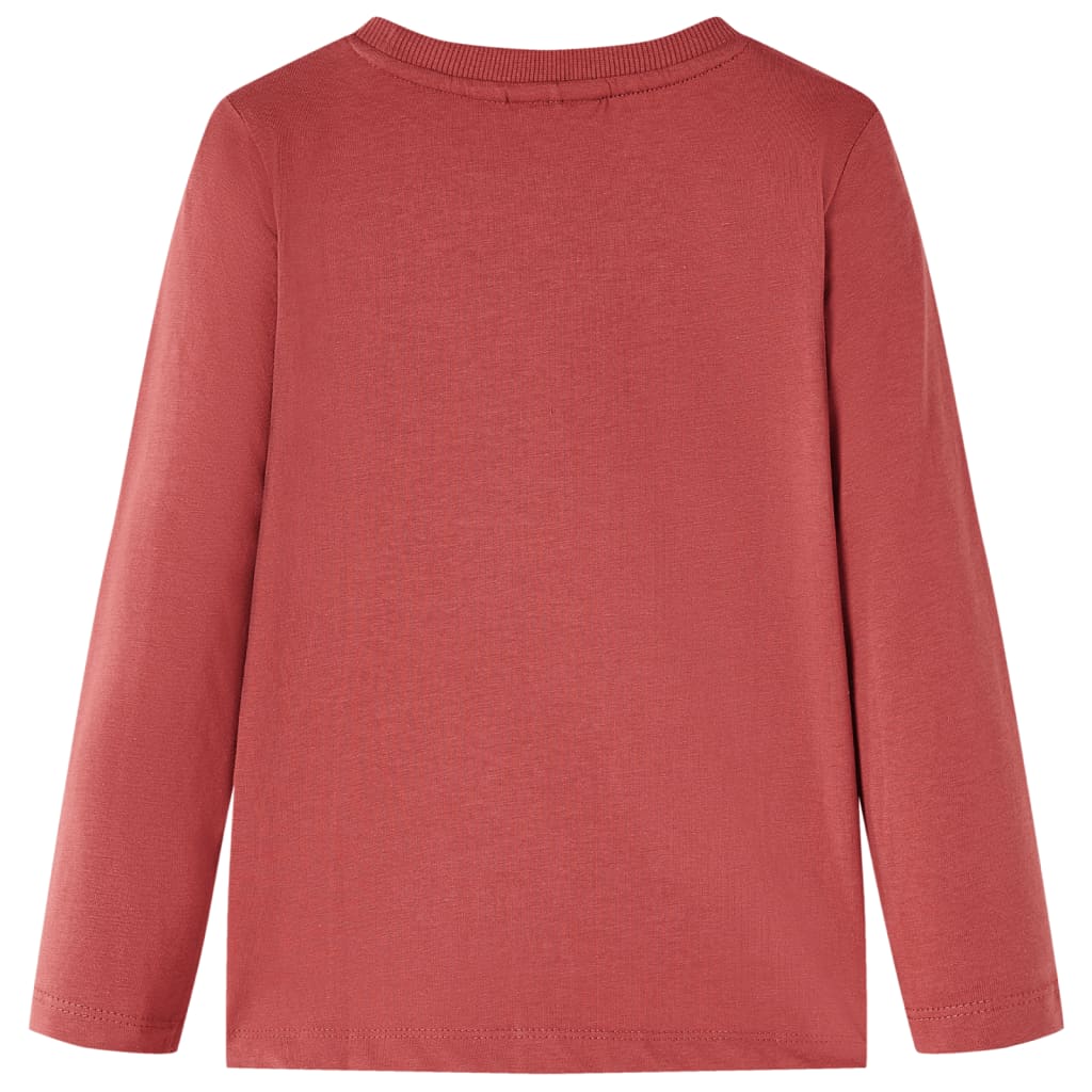 Tricou pentru copii cu mâneci lungi, roșu ars, 140 GartenMobel Dekor