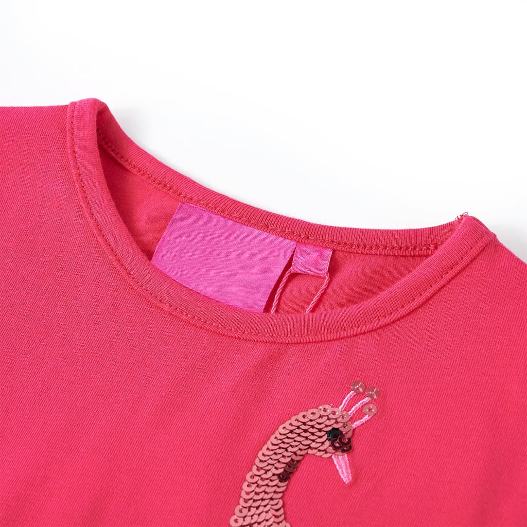 Tricou pentru copii cu mâneci lungi, roz aprins, 116 GartenMobel Dekor