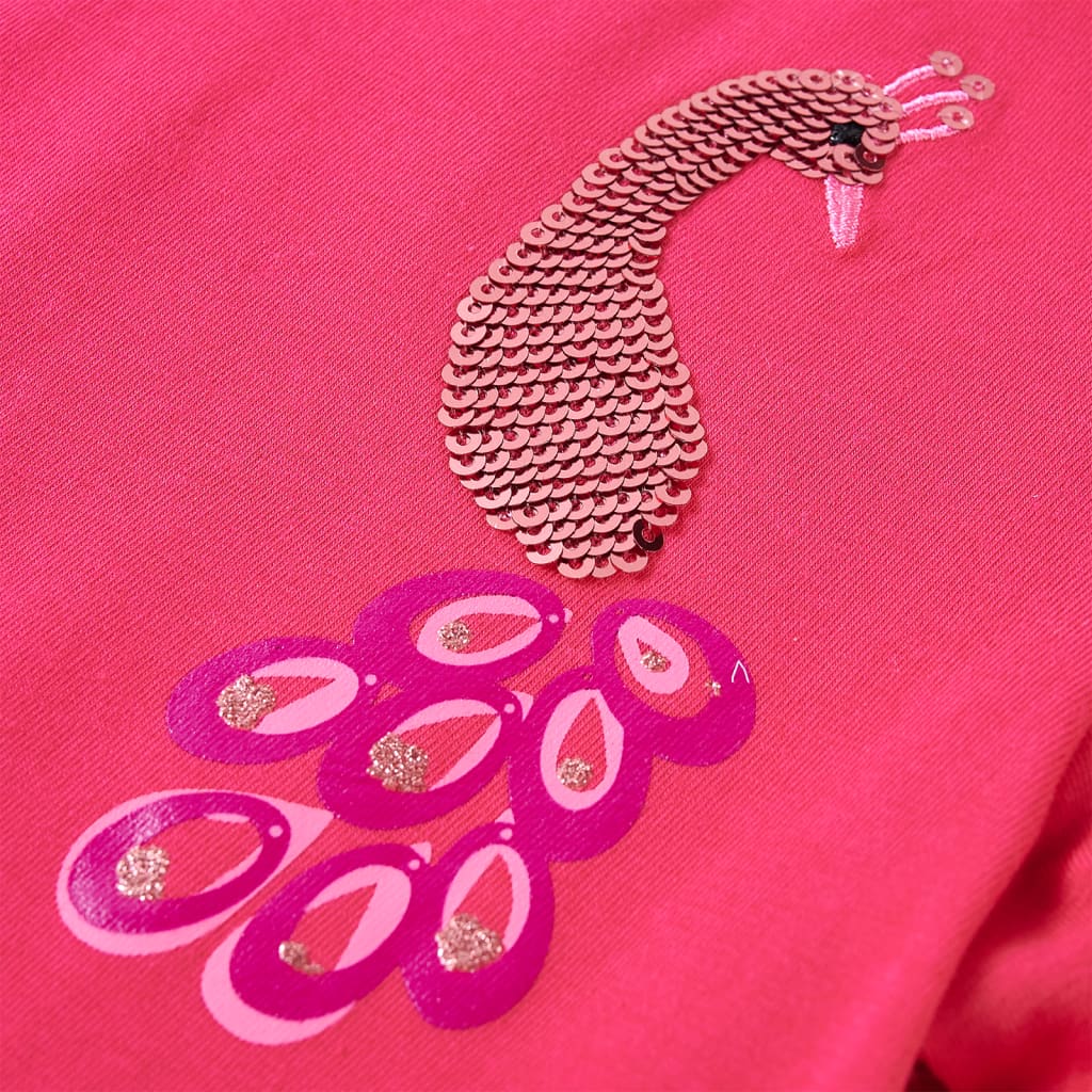 Tricou pentru copii cu mâneci lungi, roz aprins, 116 GartenMobel Dekor