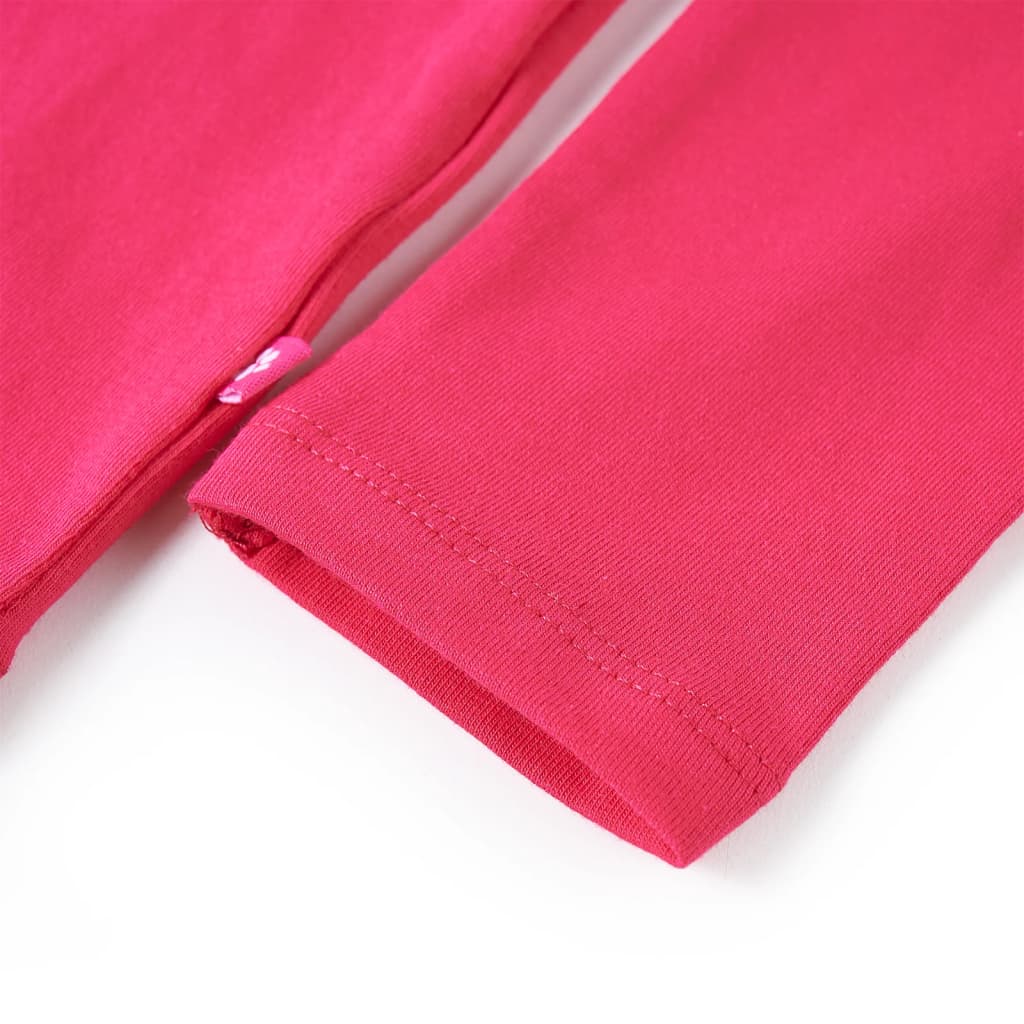 Tricou pentru copii cu mâneci lungi, roz aprins, 128 GartenMobel Dekor