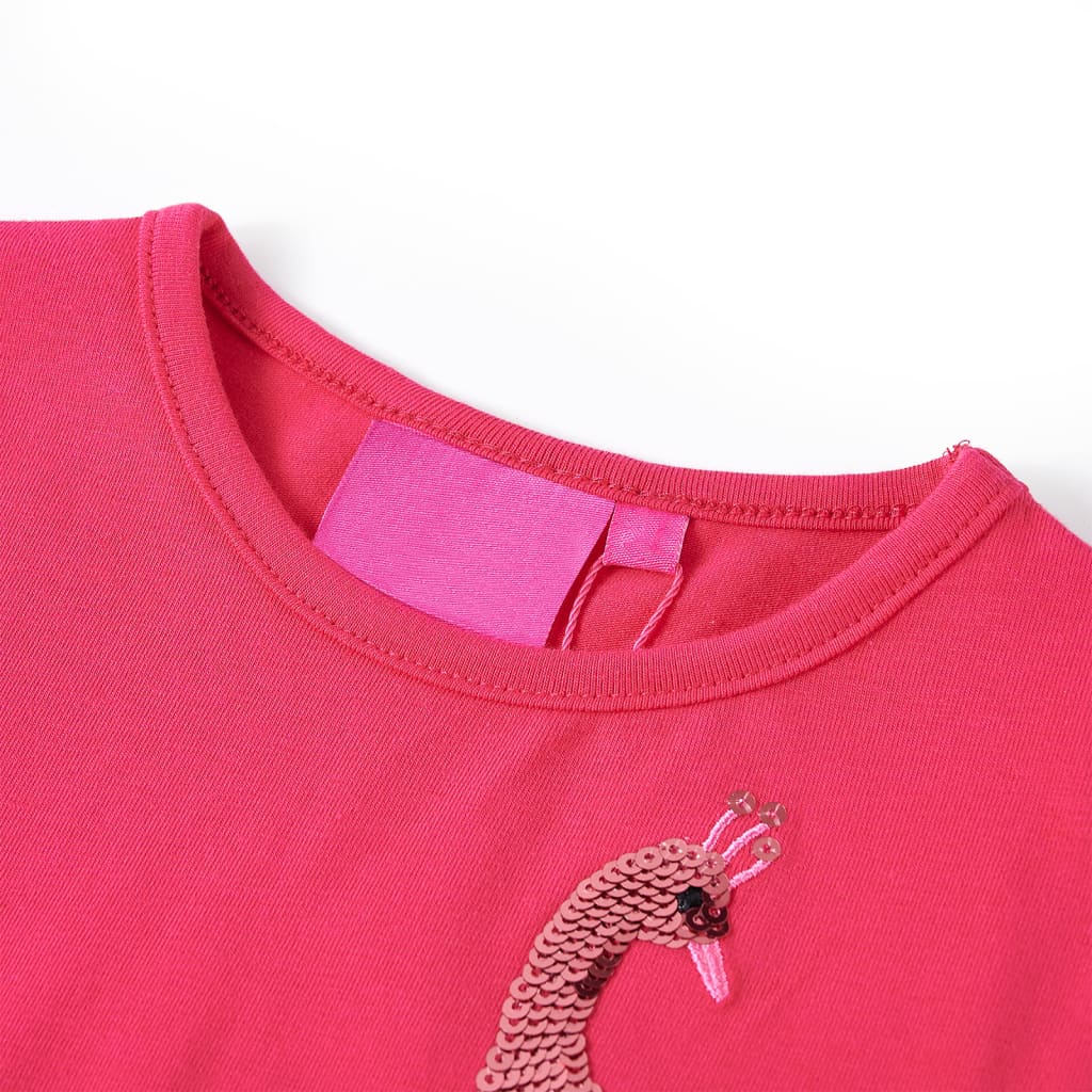 Tricou pentru copii cu mâneci lungi, roz aprins, 128 GartenMobel Dekor