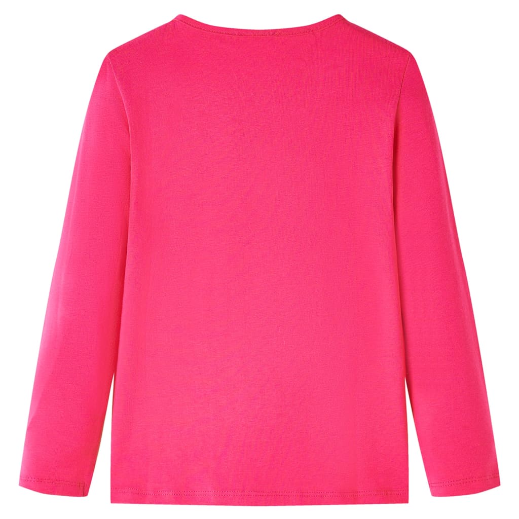 Tricou pentru copii cu mâneci lungi, roz aprins, 140 GartenMobel Dekor