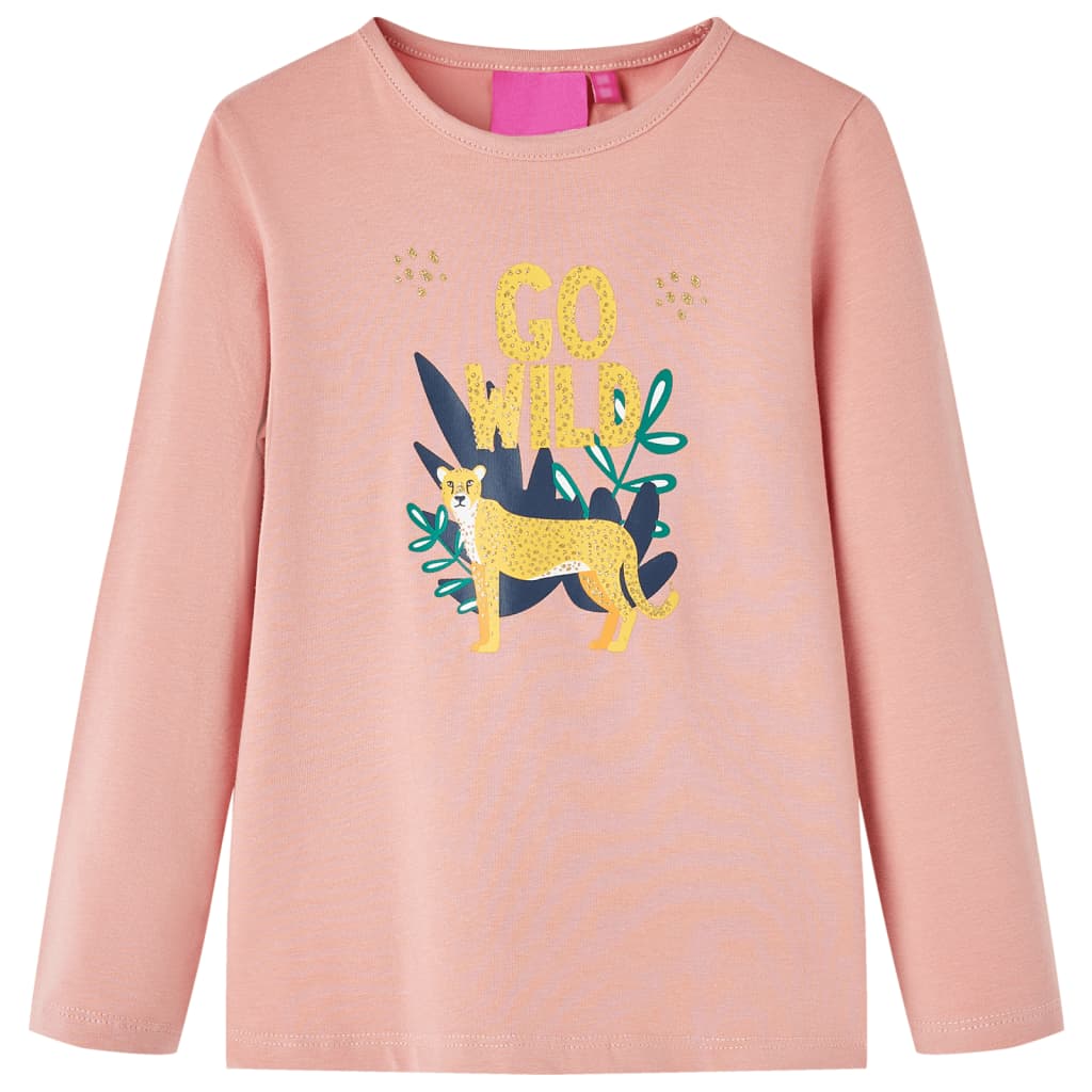 Tricou pentru copii cu mâneci lungi roz deschis 104 GartenMobel Dekor