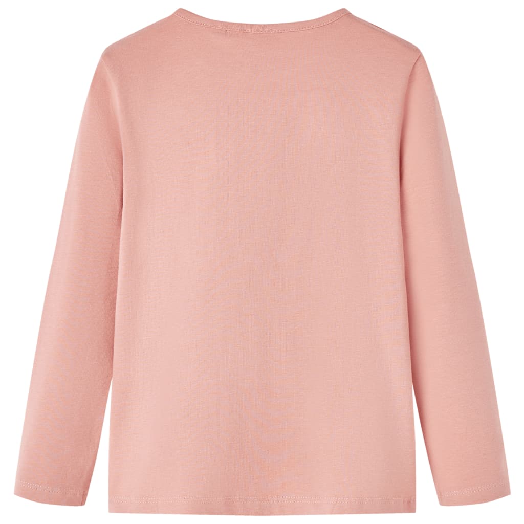 Tricou pentru copii cu mâneci lungi roz deschis 104 GartenMobel Dekor
