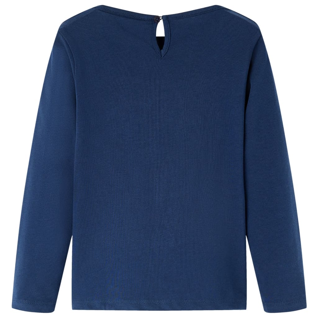Tricou cu mâneci lungi pentru copii, bleumarin, 116 GartenMobel Dekor
