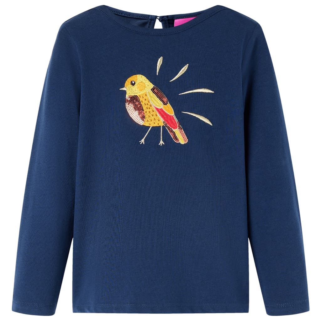 Tricou cu mâneci lungi pentru copii bleumarin, 92 GartenMobel Dekor