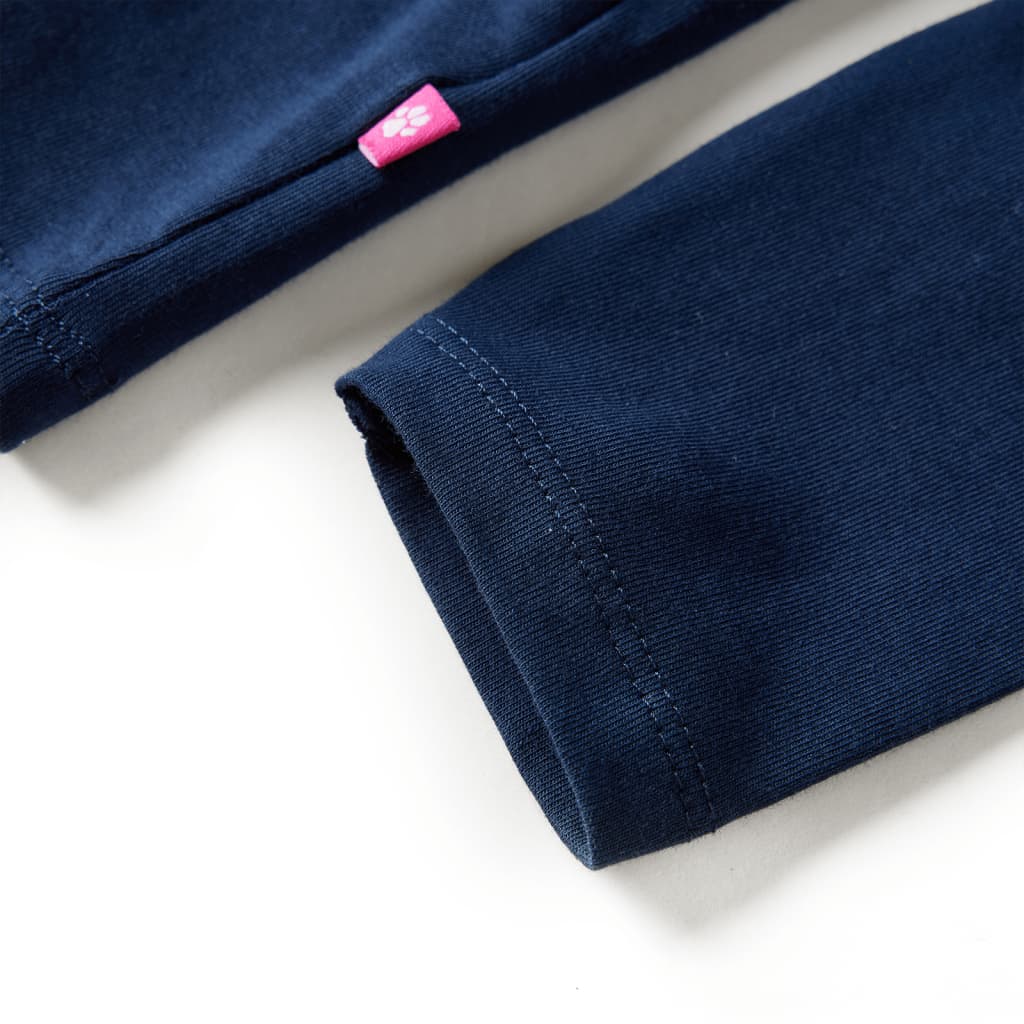 Tricou de copii cu mâneci lungi, bleumarin, 92 GartenMobel Dekor