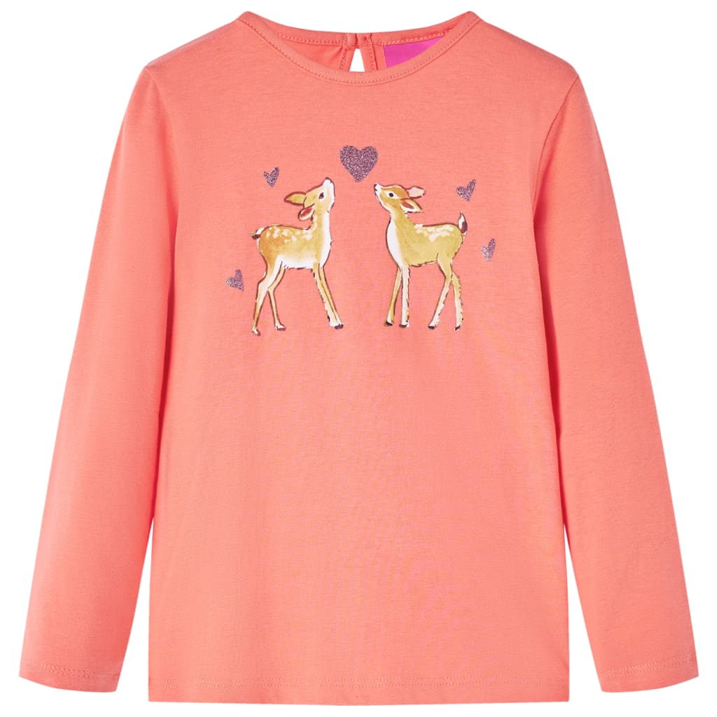 Tricou de copii cu mâneci lungi, corai, 92 GartenMobel Dekor