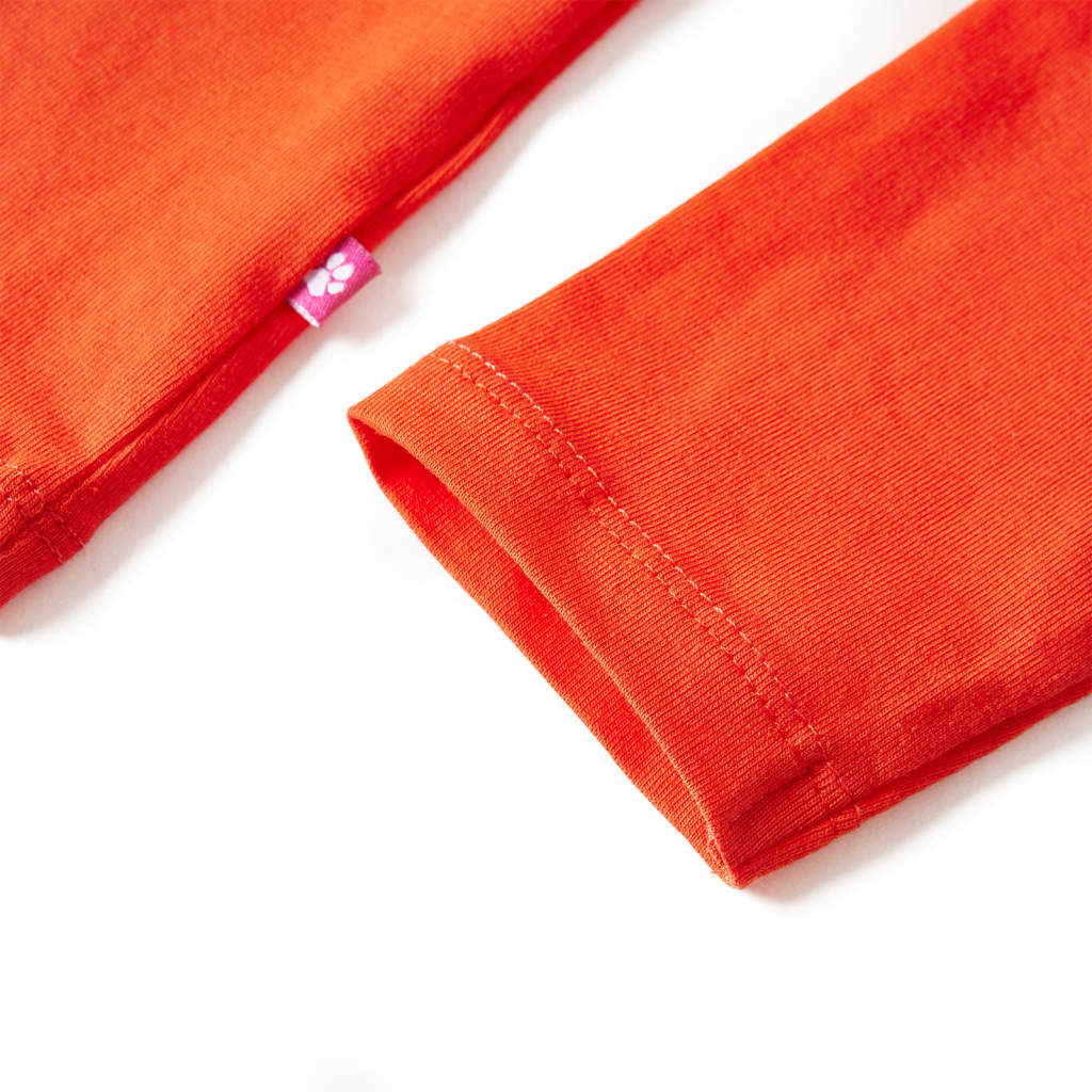 Tricou de copii cu mâneci lungi, portocaliu închis, 104 GartenMobel Dekor