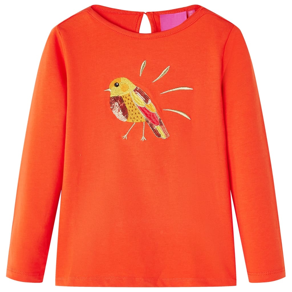 Tricou de copii cu mâneci lungi, portocaliu închis, 92 GartenMobel Dekor