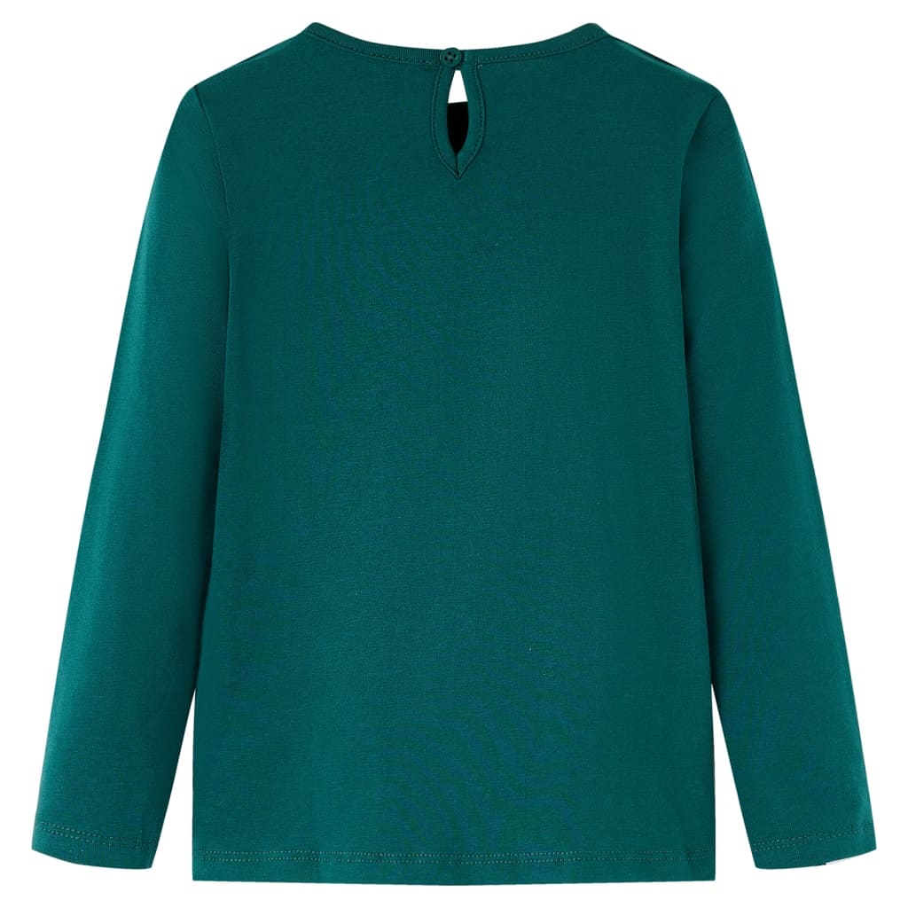 Tricou de copii cu mâneci lungi verde închis 104 GartenMobel Dekor