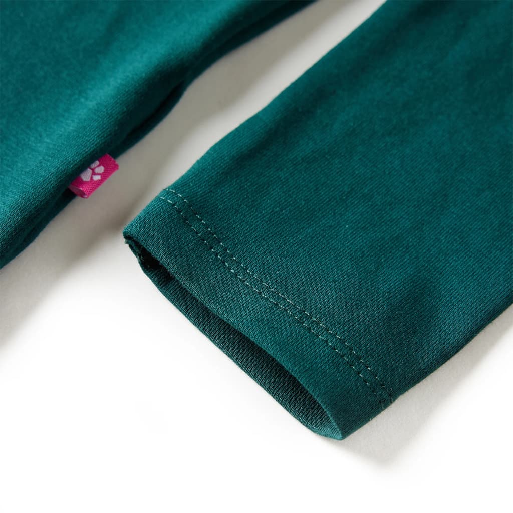 Tricou de copii cu mâneci lungi verde închis 104 GartenMobel Dekor