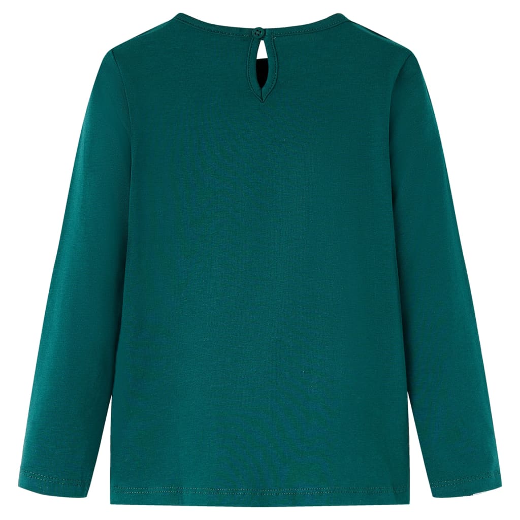 Tricou de copii cu mâneci lungi verde închis 140 GartenMobel Dekor