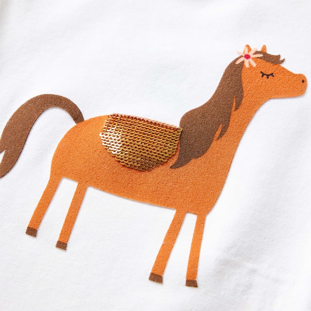 Tricou pentru copii cu mâneci lungi, ecru, 116 GartenMobel Dekor