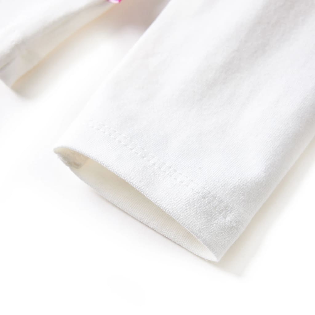 Tricou pentru copii cu mâneci lungi, ecru, 128 GartenMobel Dekor