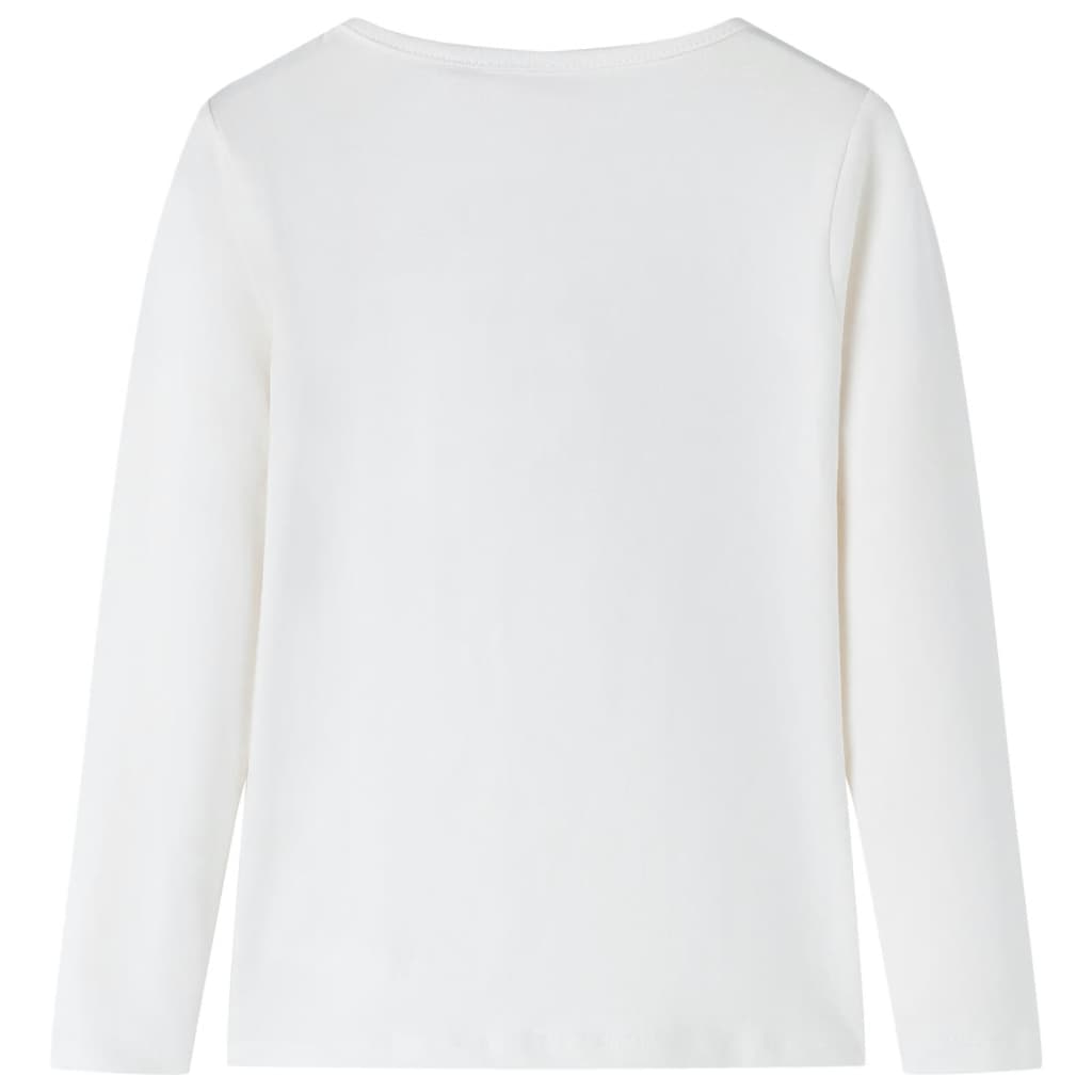Tricou pentru copii cu mâneci lungi, ecru, 128 GartenMobel Dekor