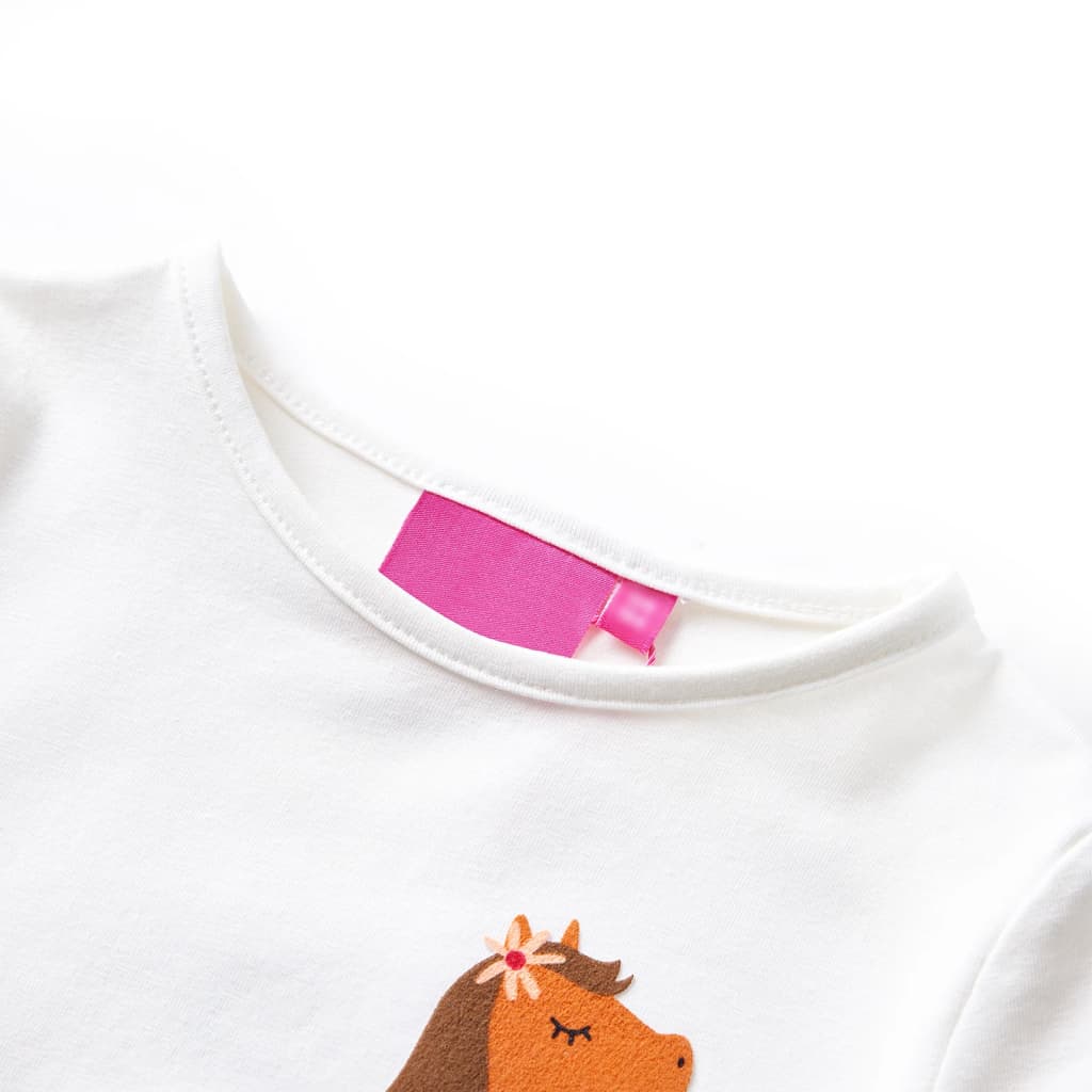 Tricou pentru copii cu mâneci lungi, ecru, 92 GartenMobel Dekor