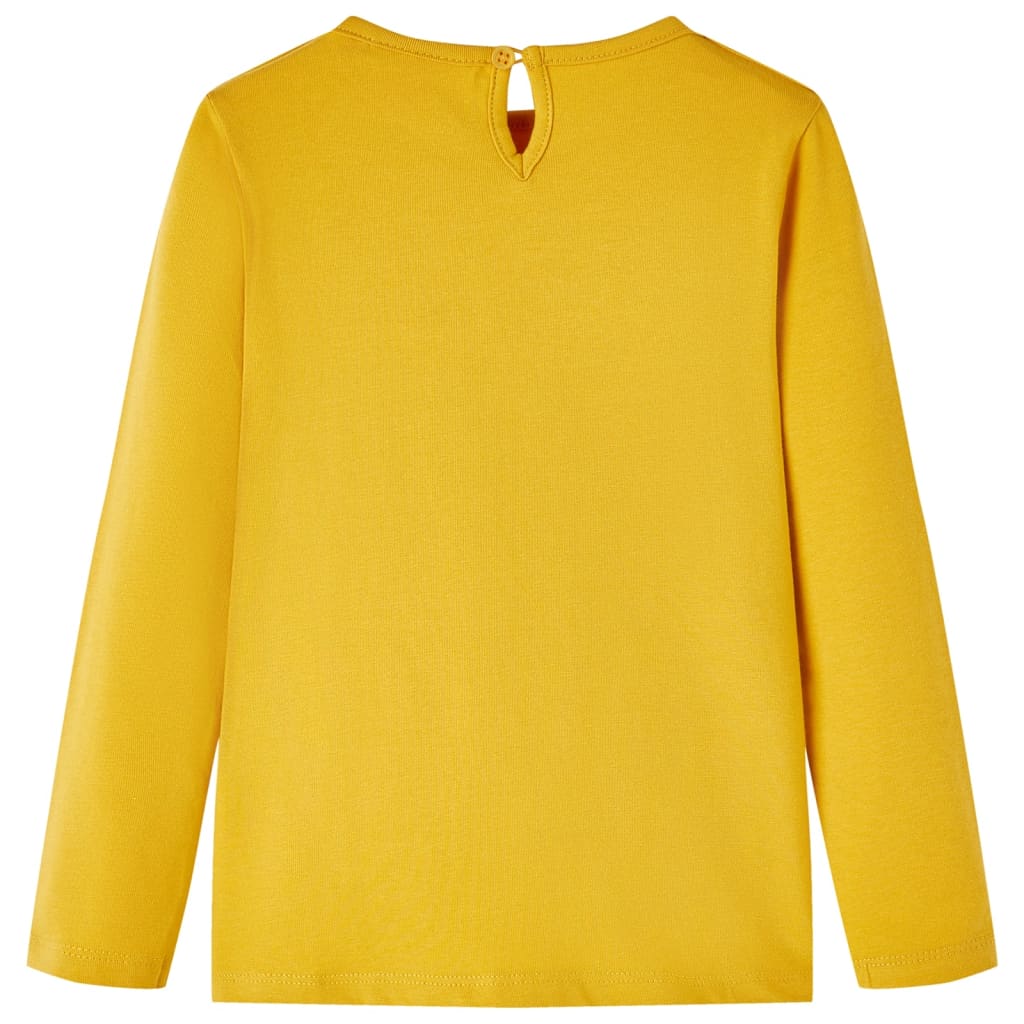 Tricou pentru copii cu mâneci lungi, ocru închis, 104 GartenMobel Dekor