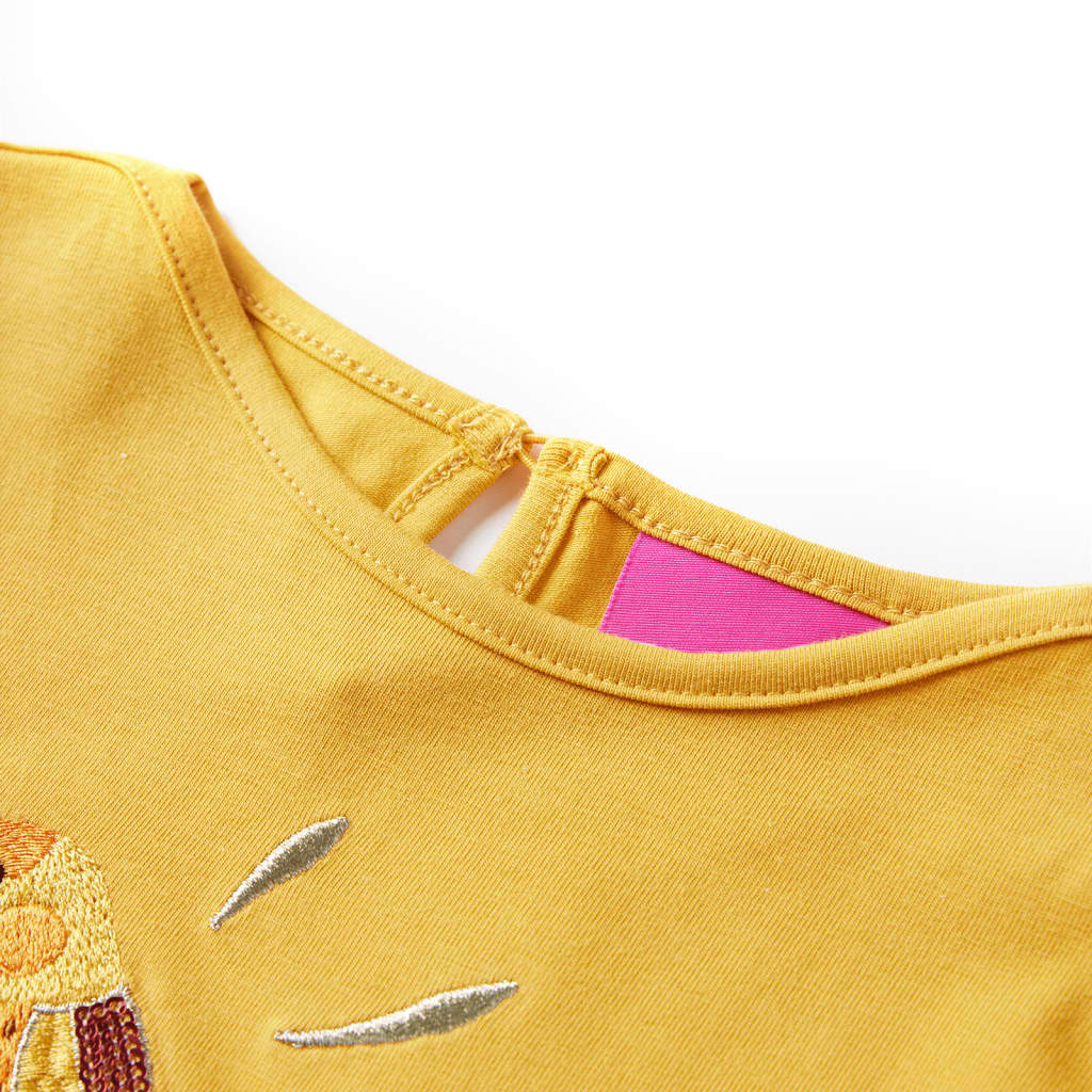Tricou pentru copii cu mâneci lungi, ocru închis, 92 GartenMobel Dekor