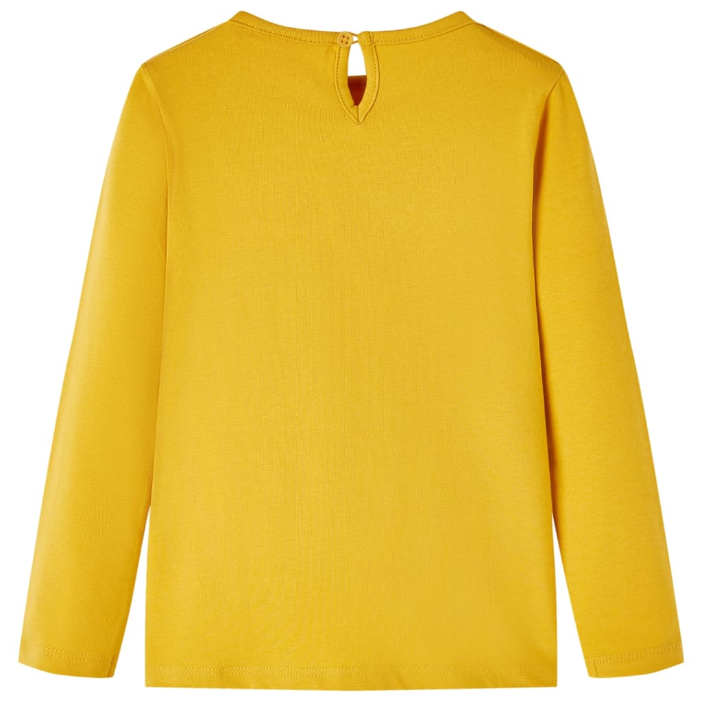 Tricou pentru copii cu mâneci lungi, ocru închis, 92 GartenMobel Dekor