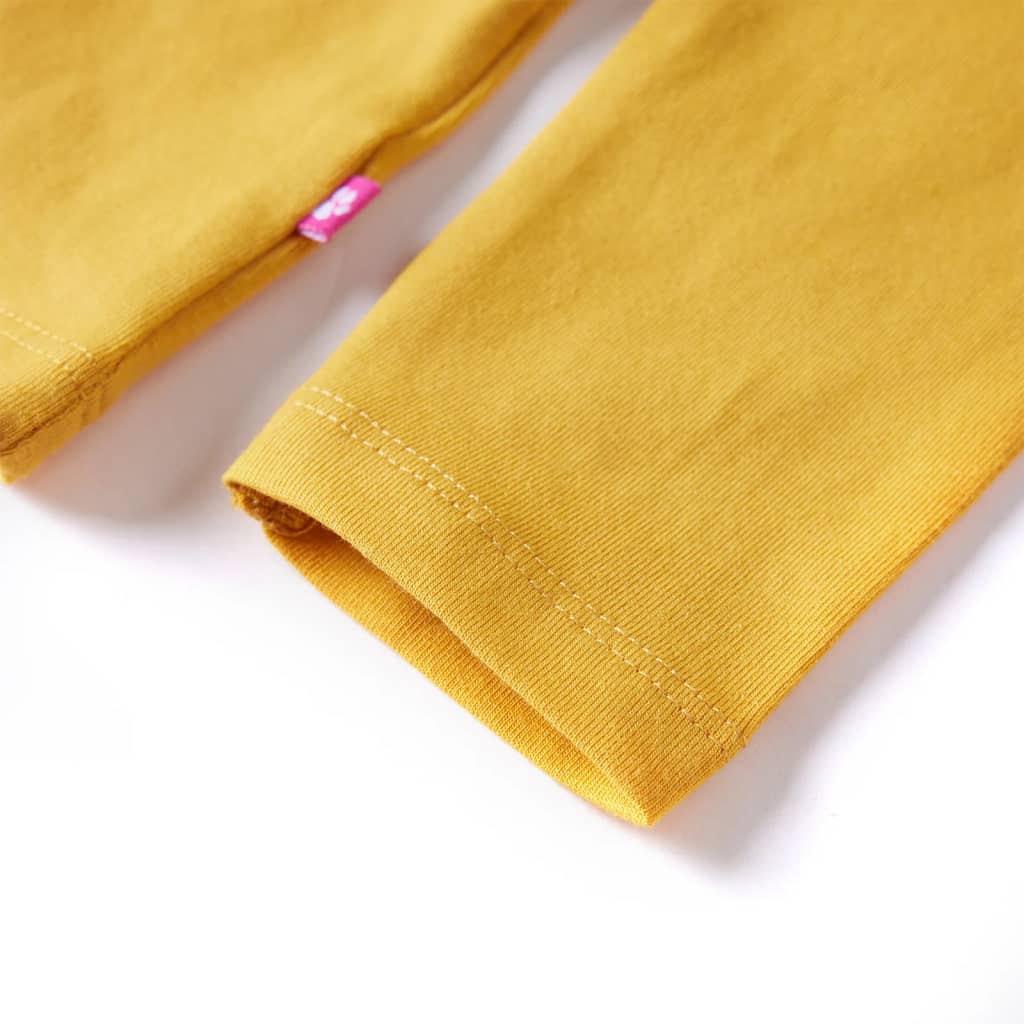 Tricou pentru copii cu mâneci lungi, ocru închis, 92 GartenMobel Dekor