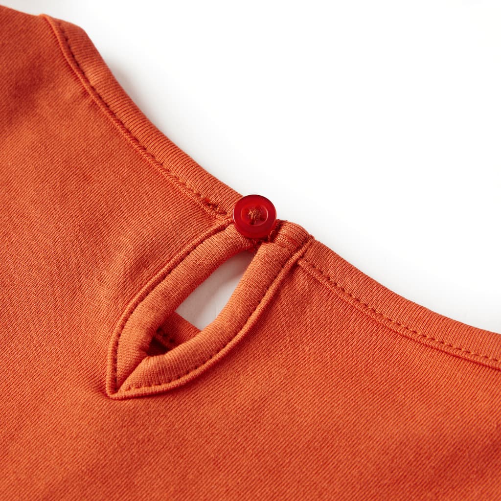 Tricou pentru copii cu mâneci lungi, portocaliu ars, 104 GartenMobel Dekor
