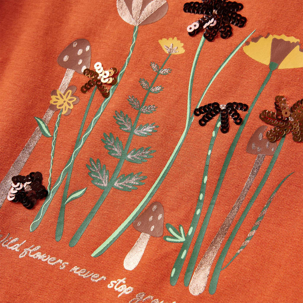 Tricou pentru copii cu mâneci lungi, portocaliu ars, 104 GartenMobel Dekor
