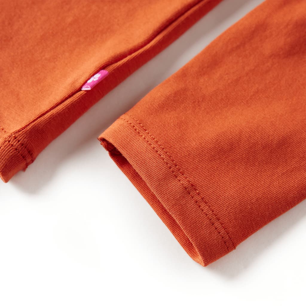 Tricou pentru copii cu mâneci lungi, portocaliu ars, 104 GartenMobel Dekor