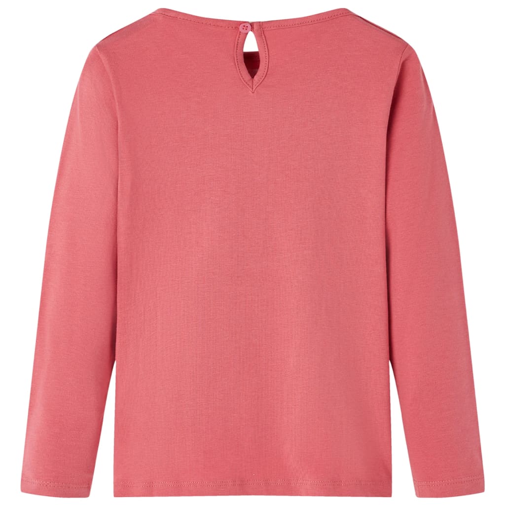 Tricou pentru copii cu mâneci lungi, roz antichizat, 104 GartenMobel Dekor