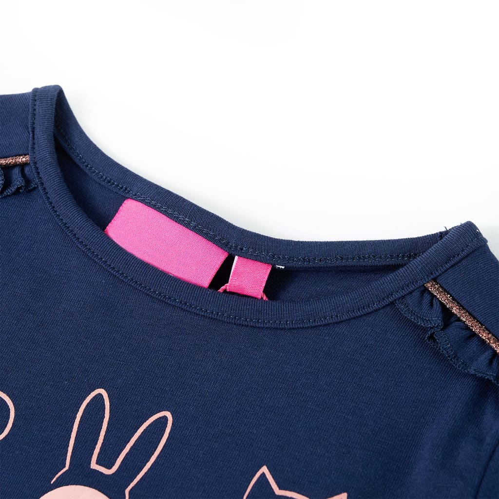 Tricou pentru copii cu mâneci lungi, bleumarin, 104 GartenMobel Dekor