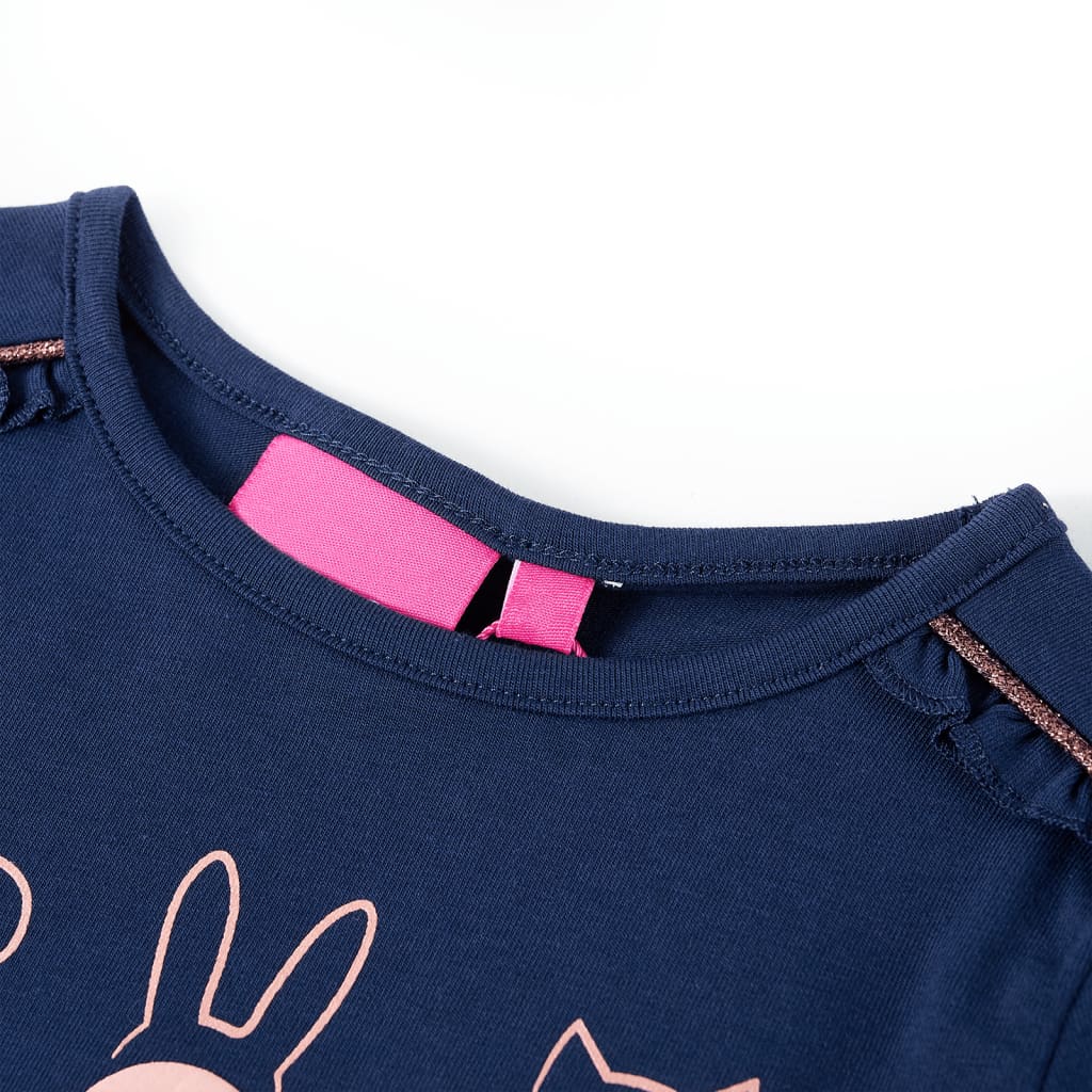 Tricou pentru copii cu mâneci lungi, bleumarin, 116 GartenMobel Dekor