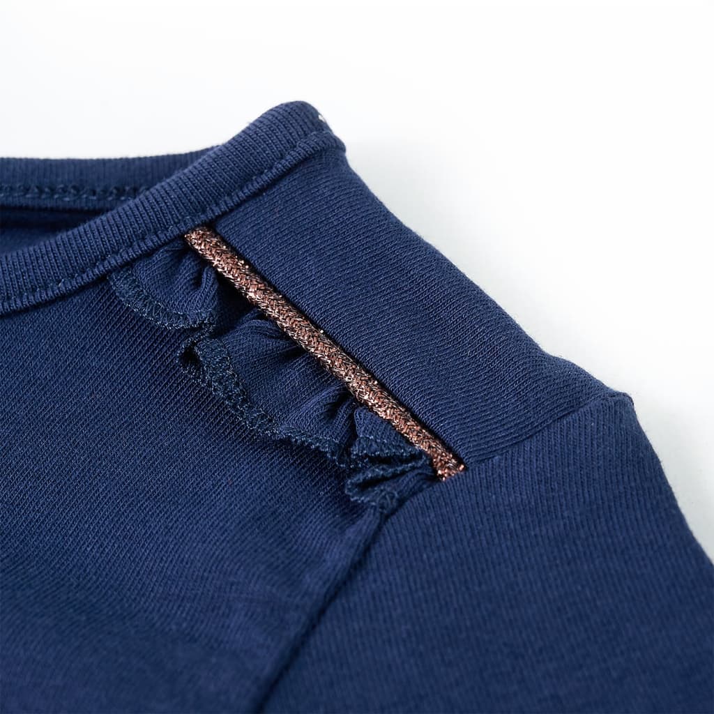 Tricou pentru copii cu mâneci lungi, bleumarin, 116 GartenMobel Dekor