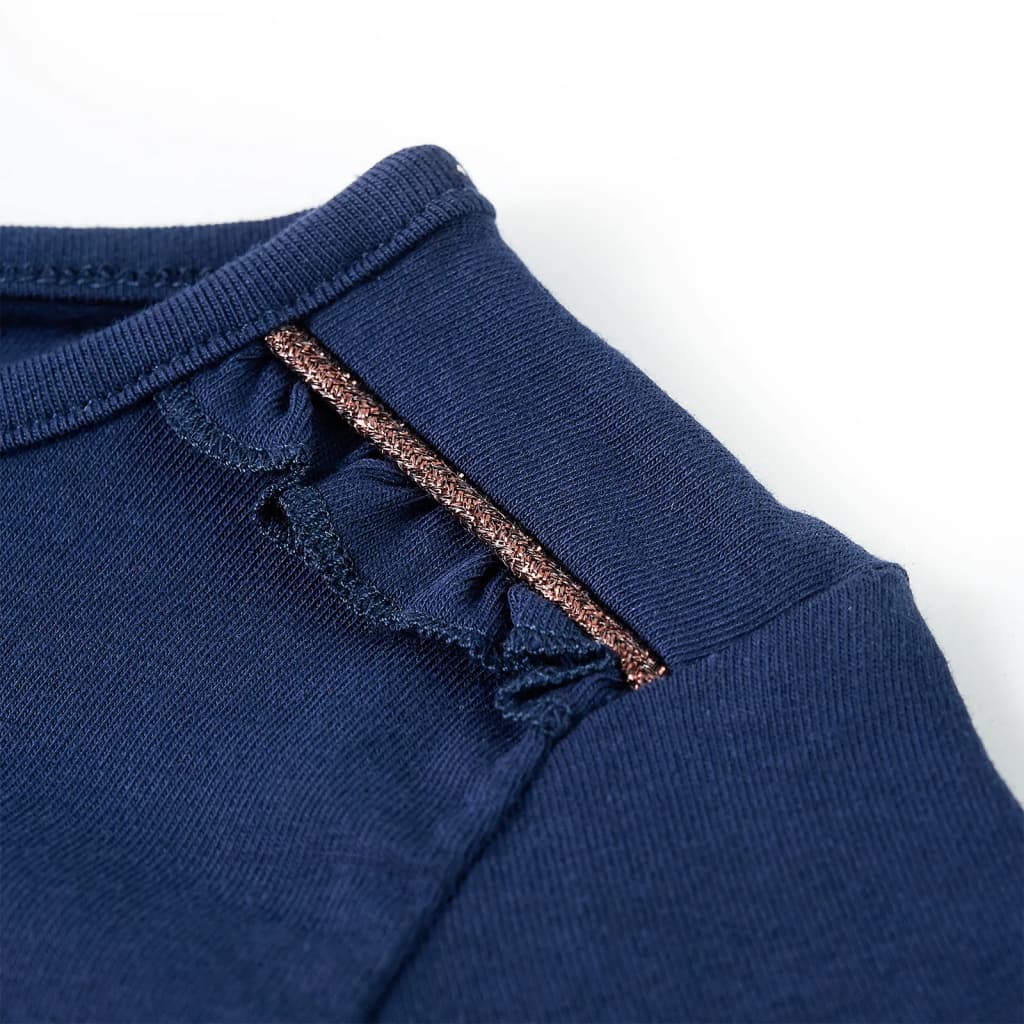 Tricou pentru copii cu mâneci lungi, bleumarin, 128 GartenMobel Dekor