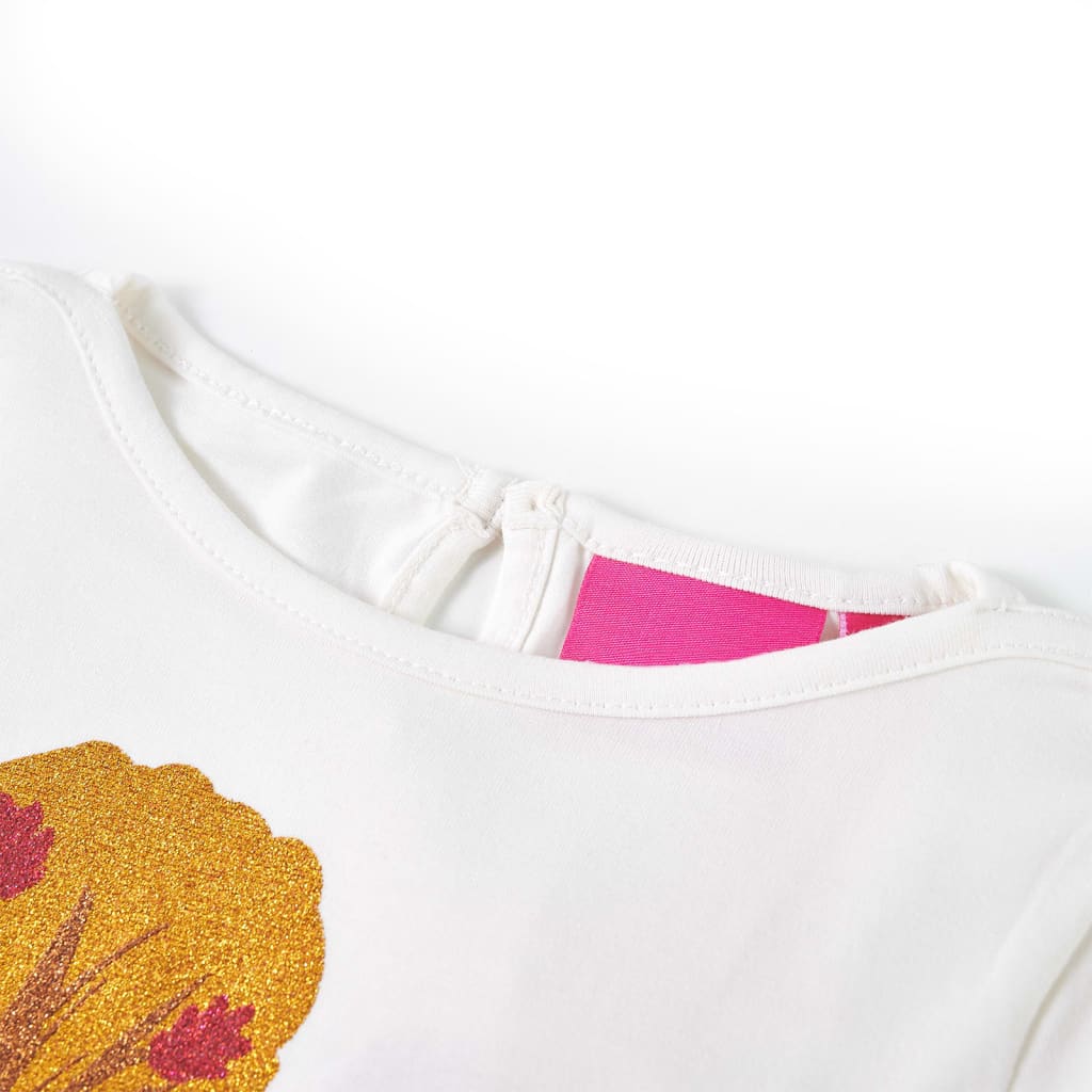 Tricou pentru copii cu mâneci lungi, ecru, 116 GartenMobel Dekor